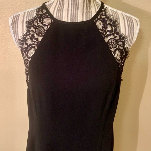 NWT Marc New York Dress Sz 10 Black Sleeveless Lace Trim Mini Andrew Marc - Picture 2 of 14